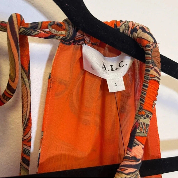 NWT A.L.C. Bella Silk Mini Dress - Floral Halter Pleated Dress - Tropical Resort - Picture 8 of 11